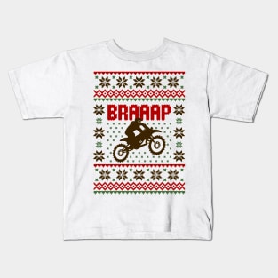 Braaap Dirt Bike Ugly Sweater Kids T-Shirt